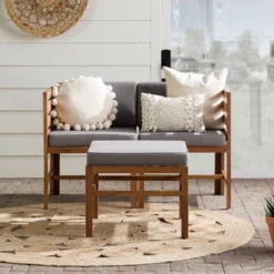 3pc Modular Acacia Wood Patio Chat Set With Cushions - Saracina Home -Crosley Sales Store GUEST 4cc38bd9 3ca1 4e61 a564 59459ce12f1d