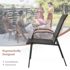 Tangkula 6PCS Outdoor PE Wicker Stacking Dining Chairs Patio Arm Chairs -Crosley Sales Store GUEST 4d85a605 d458 4edf 998a 37badc39fe30