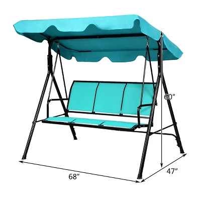 Costway 3 Person Patio Swing Canopy Yard Furniture 1 Costway 3 Person Patio Swing Canopy Yard Furniture