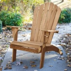 Sherwood Oversized Adirondack Chair With Cup Holder - Teak - Cambridge Casual