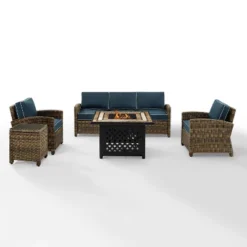 Bradenton 5pc Outdoor Wicker Conversation Set With Fire Table - Crosley 37 Bradenton 5pc Outdoor Wicker Conversation Set With Fire Table - Crosley -Crosley Sales Store GUEST 50344318 1841 4d7a b103 7adaa8e0403d