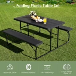 Costway Folding Picnic Table & Bench Set For Camping BBQ W/ Steel Frame White/Balck 15 Costway Folding Picnic Table & Bench Set For Camping BBQ W/ Steel Frame White/Balck -Crosley Sales Store GUEST 50417fce bad3 4e16 8f06 6b85ad0268af