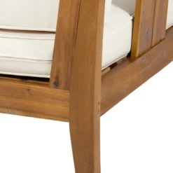 Nicholson Outdoor 4 Seater Acacia Wood Chat Set - Teak/Beige - Christopher Knight Home -Crosley Sales Store GUEST 50acc103 58b8 4c7c af55 5c6b5bd2a1d8