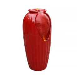 Teamson Home Indoor/Outdoor Contemporary Vase Water Fountain With LED Lights, Red 9 Teamson Home Indoor/Outdoor Contemporary Vase Water Fountain With LED Lights, Red -Crosley Sales Store GUEST 50d58dac 89cf 4d93 8ab1 e900ca96ead1