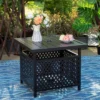 Captiva Designs 3pc Patio Bistro Set With Square Umbrella Table