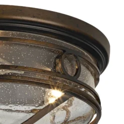 John Timberland Beverly Drive Rustic Flush Mount Outdoor Ceiling Light Bronze 7" Clear Seedy Glass For Post Exterior Barn Deck House Porch Yard Patio -Crosley Sales Store GUEST 51112cbe 5a5c 41c8 ac18 c6bf691fa5b2