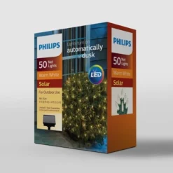 Philips 50ct Solar Net String Lights Warm White With Green Wire