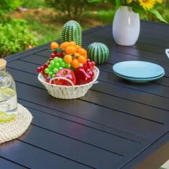 9pc Patio Dining Set With Expandable Steel Table & Padded Arm Chairs - Captiva Designs -Crosley Sales Store GUEST 5276d8ba a5b8 4eff b44a 94c430be7684