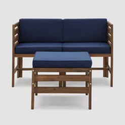 3pc Modular Acacia Wood Patio Chat Set With Cushions - Saracina Home -Crosley Sales Store GUEST 52b769b2 601c 4a9b 998b 9ea4cc3064c7