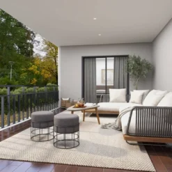 Metal Fabric Patio Garden Stool - Olivia & May -Crosley Sales Store GUEST 53159286 93f3 4a3a 99f0 56111bcbb8a1