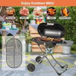 Costway Portable Propane Grill Folding Gas Grill Griddle With Wheels & Side Shelf -Crosley Sales Store GUEST 537c8d68 e8f6 495a 84e3 7109881af749
