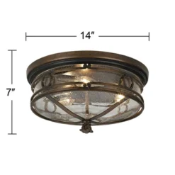 John Timberland Beverly Drive Rustic Flush Mount Outdoor Ceiling Light Bronze 7" Clear Seedy Glass For Post Exterior Barn Deck House Porch Yard Patio -Crosley Sales Store GUEST 538b1e1e f388 4a51 ad69 b1c007a4cdce