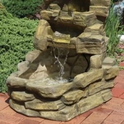 Sunnydaze Decor Sunnydaze 37"H Electric Fiberglass Stone Falls Waterfall Outdoor Water Fountain -Crosley Sales Store GUEST 53f1d54d 1d38 4121 b6ba 0b2227094c8c