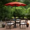 Northlight 8.85ft Outdoor Patio Lotus Umbrella With Hand Crank, Terracotta