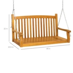 Best Choice Products 48in Wooden Curved Back Hanging Porch Swing Bench For Patio, Deck W/ Mounting Chains -Crosley Sales Store GUEST 5474db28 9b86 4e1b aa5e 6cf0f7b5cc66