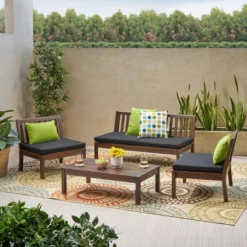 Caswell 4pc Acacia Wood Chat Set - Christopher Knight Home 12 Caswell 4pc Acacia Wood Chat Set - Christopher Knight Home -Crosley Sales Store GUEST 5571a3f1 9064 4962 9917 02adb69fd899