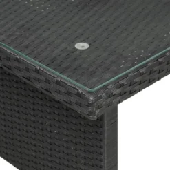 6pc Wicker Patio Conversation Set With Glass Table Ottomans & Cushions - Black/Dark Gray - GODEER -Crosley Sales Store GUEST 562def2d afaf 4366 86e0 33c1e6d40137