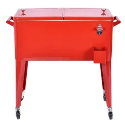 Costway Red Outdoor Patio 80 Quart Cooler Cart Ice Beer Beverage Chest Party Portable -Crosley Sales Store GUEST 56927ebd a375 4153 a942 ed8bcbcb868a