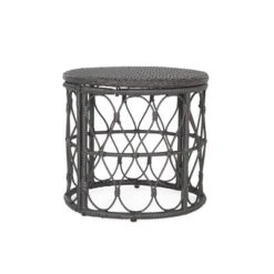 Bruce Outdoor Round Wicker Side Table Gray - Christopher Knight Home -Crosley Sales Store GUEST 569a90a6 dd8c 4741 b0da c3dde48a7bfd