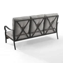 Dahlia Outdoor Steel Sofa Taupe/Matte Black - Crosley -Crosley Sales Store GUEST 590d8087 2eb4 4a5c 9b32 b02d3bf36277