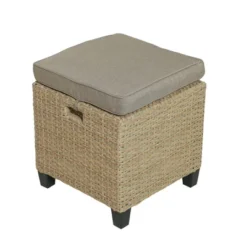 6pc Outdoor Wicker Conversation Set With Arm Chairs, Sofa, Ottomans & Coffee Table - Brown - GODEER -Crosley Sales Store GUEST 599404dc caaa 4ad3 a6bd 62ca25214203