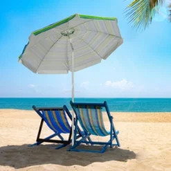 6.5' X 6.5' Portable Sunshade Beach Umbrellas With Tilt Aluminum Pole And Carrying Bag - Wellfor -Crosley Sales Store GUEST 59bea68a 0b09 4a05 92a9 43db61ffde32