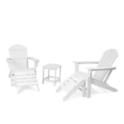 5pk Plastic Resin Adirondack Chair With Side Table & Ottoman - EDYO LIVING -Crosley Sales Store GUEST 59fc728b a0db 4820 94dc 7a3e717d93ed