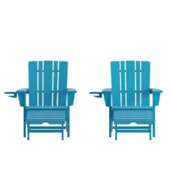 Emma And Oliver Set Of 2 Adirondack Chairs With Cup Holders And Pull Out Ottoman, All-Weather HDPE Indoor/Outdoor Lounge Chairs 24 Emma And Oliver Set Of 2 Adirondack Chairs With Cup Holders And Pull Out Ottoman, All-Weather HDPE Indoor/Outdoor Lounge Chairs -Crosley Sales Store GUEST 5a7fe975 9702 4278 9a10 9e926bdbb535