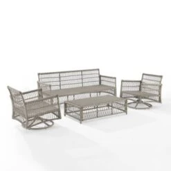 4pc Thatcher Outdoor Steel Seating Set Creme/Driftwood - Crosley 21 4pc Thatcher Outdoor Steel Seating Set Creme/Driftwood - Crosley -Crosley Sales Store GUEST 5ac99345 8919 4644 82fe 7689d98da21c