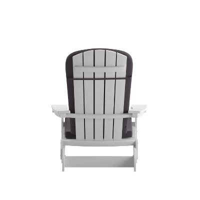 Merrick Lane Set Of 2 Weather Resistant Folding Adirondack Patio Chairs With Vertical Lattice Backs And Comfort Foam Cushions 12 Merrick Lane Set Of 2 Weather Resistant Folding Adirondack Patio Chairs With Vertical Lattice Backs And Comfort Foam Cushions - Image 12