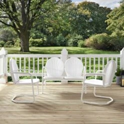 Griffith 3pc Outdoor Seating Set - White - Crosley -Crosley Sales Store GUEST 5bd676fc 48da 4397 9a0d 2b9c009d7251