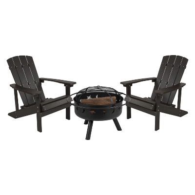 Merrick Lane Ayala 3 Piece Outdoor Leisure Set With Set Of 2 Poly Resin Adirondack Chairs And Star And Moon Iron Fire Pit 13 Merrick Lane Ayala 3 Piece Outdoor Leisure Set With Set Of 2 Poly Resin Adirondack Chairs And Star And Moon Iron Fire Pit - Image 13