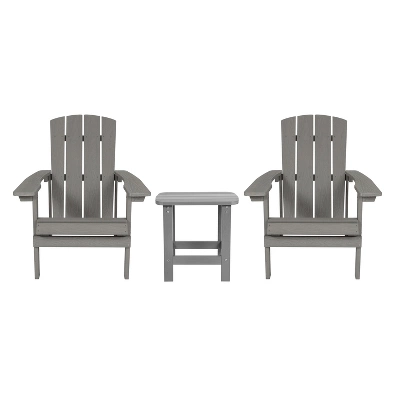 Emma And Oliver Three Piece Hammond Adirondack Style Conversation Set With Two Chairs And Matching Side Table For Indoor And Outdoor Use 18 Emma And Oliver Three Piece Hammond Adirondack Style Conversation Set With Two Chairs And Matching Side Table For Indoor And Outdoor Use - Image 18