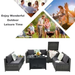 Tangkula 9 PCS Rattan Dinning Set Wicker Sofa W/Propane Gas Fire Pit 60,000 Btu Heater 18 Tangkula 9 PCS Rattan Dinning Set Wicker Sofa W/Propane Gas Fire Pit 60,000 Btu Heater -Crosley Sales Store GUEST 5e014d00 b1b5 4e1d 9911 9a2b9406d5a6