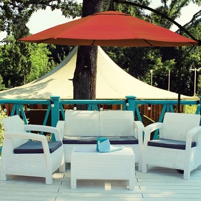 Nature Spring Offset Patio Umbrella - 10', Orange 2 Nature Spring Offset Patio Umbrella - 10', Orange - Image 2