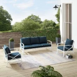 Kaplan 3pc Outdoor Sofa Set With Sofa & 2 Arm Chairs - Navy - Crosley 13 Kaplan 3pc Outdoor Sofa Set With Sofa & 2 Arm Chairs - Navy - Crosley -Crosley Sales Store GUEST 5e84acc2 78fa 42a2 b93a bb4c18ee699d