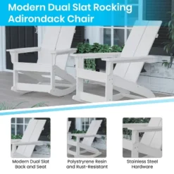 Merrick Lane Wellington 3 Piece Patio Furniture Set Includes All-Weather UV Treated Adirondack Rocking Chairs And Side Table 14 Merrick Lane Wellington 3 Piece Patio Furniture Set Includes All-Weather UV Treated Adirondack Rocking Chairs And Side Table -Crosley Sales Store GUEST 5ea234c7 bb63 43ab a0ae 0d95a0ddff81