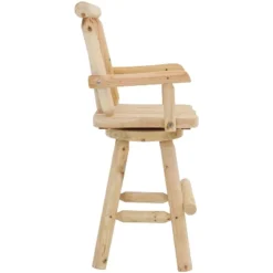 Sunnydaze Decor Sunnydaze Unfinished Fir Wood Log Cabin Style Rustic Swivel Bar Stool -Crosley Sales Store GUEST 601d01d0 f823 415d b957 7e3c1237ccce