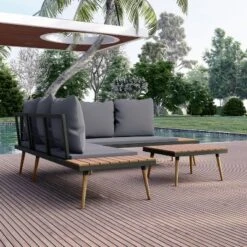 Stellar 4pc Outdoor Aluminum Sectional Set With Tables & Cushions - DUKAP -Crosley Sales Store GUEST 608e86de bce8 47a9 b049 2684b04ea29c