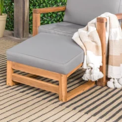 Galia 2pc Square Leg Acacia Wood Chair And Ottoman With Cushions - Brown - Saracina Home 23 Galia 2pc Square Leg Acacia Wood Chair And Ottoman With Cushions - Brown - Saracina Home -Crosley Sales Store GUEST 60c10f7d 5b45 4211 b4ed 7da57de1baff