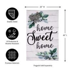 Evergreen Home Sweet Home Eucalyptus Burlap House Flag 28 X 44 Inches Outdoor Decor For Homes And Gardens -Crosley Sales Store GUEST 610bbda8 d5ed 4050 83f9 3f6f7be286bd