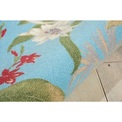 Waverly Un & Shade "Wailea Coast" Aqua Indoor/Outdoor Area Rug By Nourison 4 Waverly Un & Shade "Wailea Coast" Aqua Indoor/Outdoor Area Rug By Nourison - Image 4
