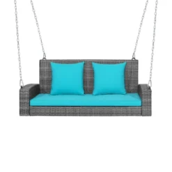 Tangkula Outdoor Porch Swing Bench, Patio Wicker Hanging Swing With Rustproof Chains & Comfortable Cushions Off White/Turquoise/Red/Black 23 Tangkula Outdoor Porch Swing Bench, Patio Wicker Hanging Swing With Rustproof Chains & Comfortable Cushions Off White/Turquoise/Red/Black -Crosley Sales Store GUEST 614976f1 91d2 49a3 bafe 2278bc43a42d