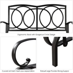 Costway Glider Outdoor Patio Rocking Bench Loveseat Cushioned Seat Steel Frame Blue -Crosley Sales Store GUEST 6212b81a c31e 4af7 8055 d71b6529ecae