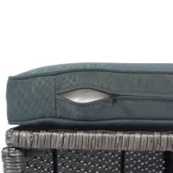 2pc Outdoor Wicker Conversation Sectional Set With Cushions & Half-Moon Side Table For Umbrella - Gray - GODEER -Crosley Sales Store GUEST 6281329e 3856 421a 955c 99e727e76985