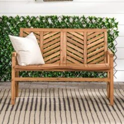 Slatted Chevron Acacia Wood Patio Loveseat – Saracina Home -Crosley Sales Store GUEST 62bb32d1 2ebd 4f35 8aa4 4274d21838b7