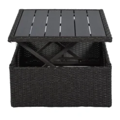 4pc Outdoor Wicker Rectangle Daybed With Canopy & Cushions - Blue - GODEER -Crosley Sales Store GUEST 63a5e210 8a82 4515 92ed 04a43b485285