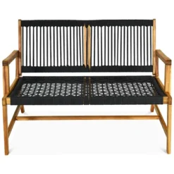 Costway 2-Person Patio Acacia Wood Bench Loveseat Chair Garden Furniture BlackGreyTurquoise 16 Costway 2-Person Patio Acacia Wood Bench Loveseat Chair Garden Furniture BlackGreyTurquoise -Crosley Sales Store GUEST 640dbd3b 4016 48af 88c5 bd179ade4af5