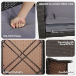 Costway 5PCS Patio Rattan Furniture Set Ottoman Cushioned W/Cover Space Saving Off White/Gray/Red/Turquoise 20 Costway 5PCS Patio Rattan Furniture Set Ottoman Cushioned W/Cover Space Saving Off White/Gray/Red/Turquoise -Crosley Sales Store GUEST 64978c49 62b0 4fe6 a241 8f8194557c6a