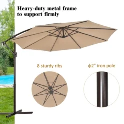 Costway 10FT Patio Offset Hanging Umbrella Easy Tilt Adjustment 8 Ribs Backyard BurgundyBeigeTanBlue 17 Costway 10FT Patio Offset Hanging Umbrella Easy Tilt Adjustment 8 Ribs Backyard BurgundyBeigeTanBlue -Crosley Sales Store GUEST 64d29d55 2b6a 46c2 a62f 8e7f4f9b699c
